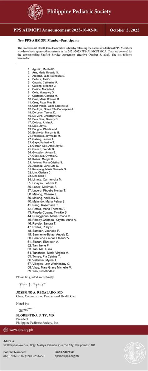 philippine pediatric society members list|PPS.